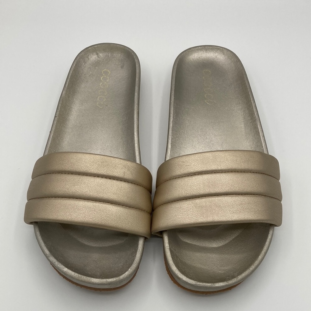 CCOCCI Dottie Women Slide Sandals Champagne Slip On Size 10 - Fun Slides!
